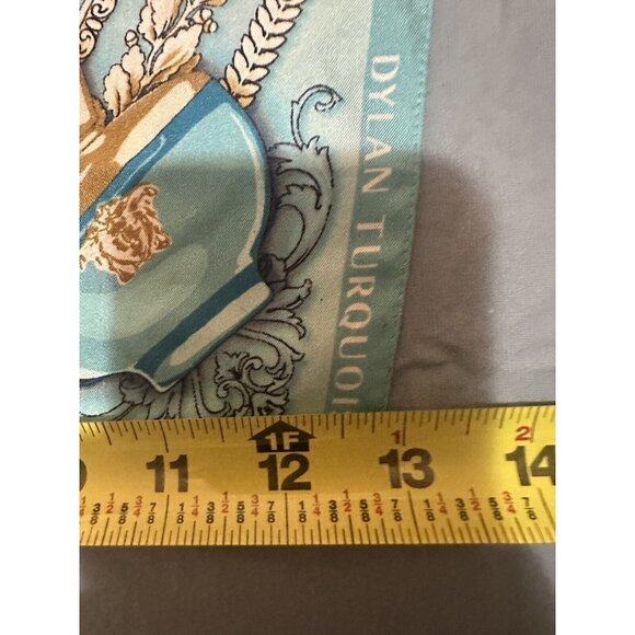 Versace Dylan Turquoise Small Silk Scarf Made In Italy Square 13”